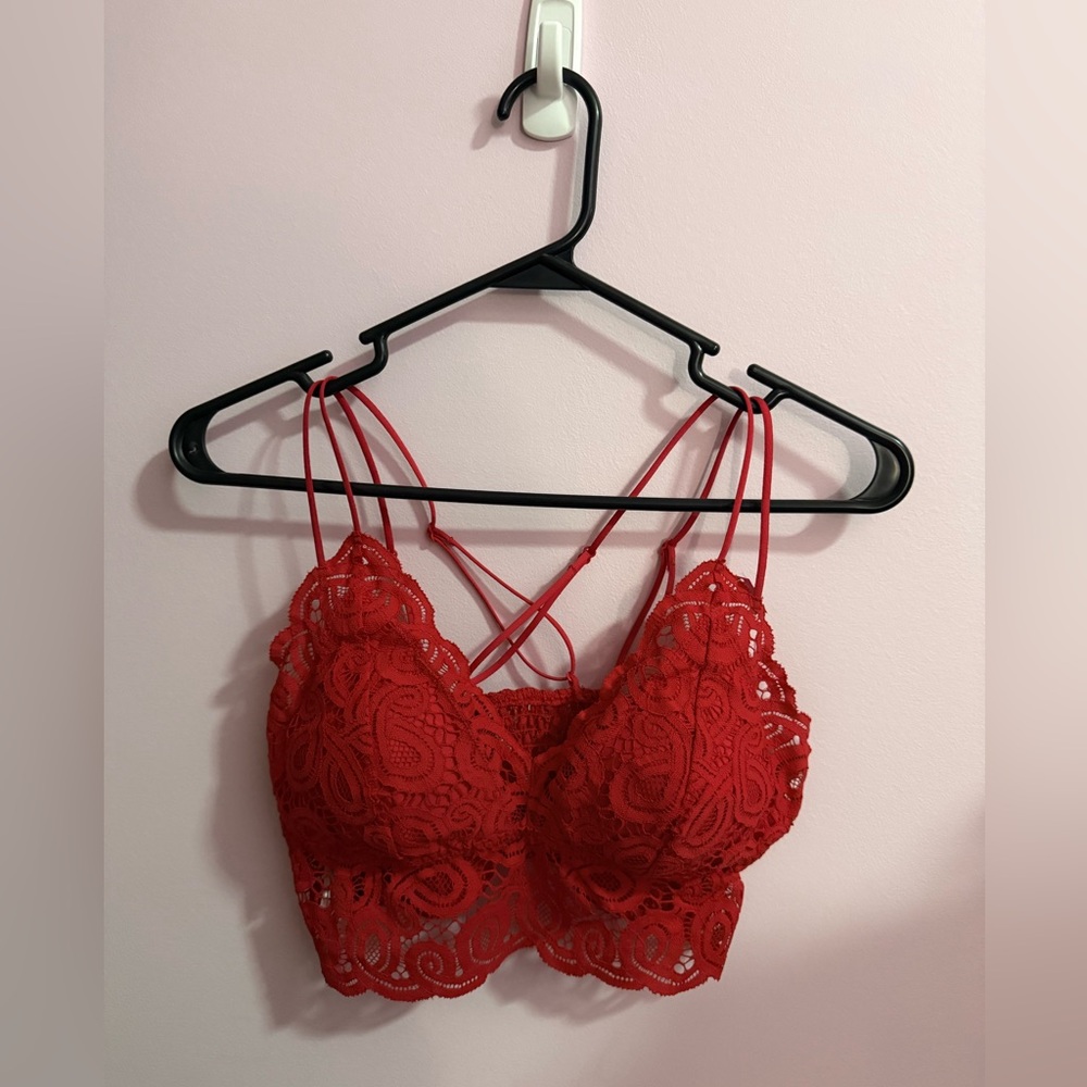 PINK Victoria's Secret Red Lace Bralette